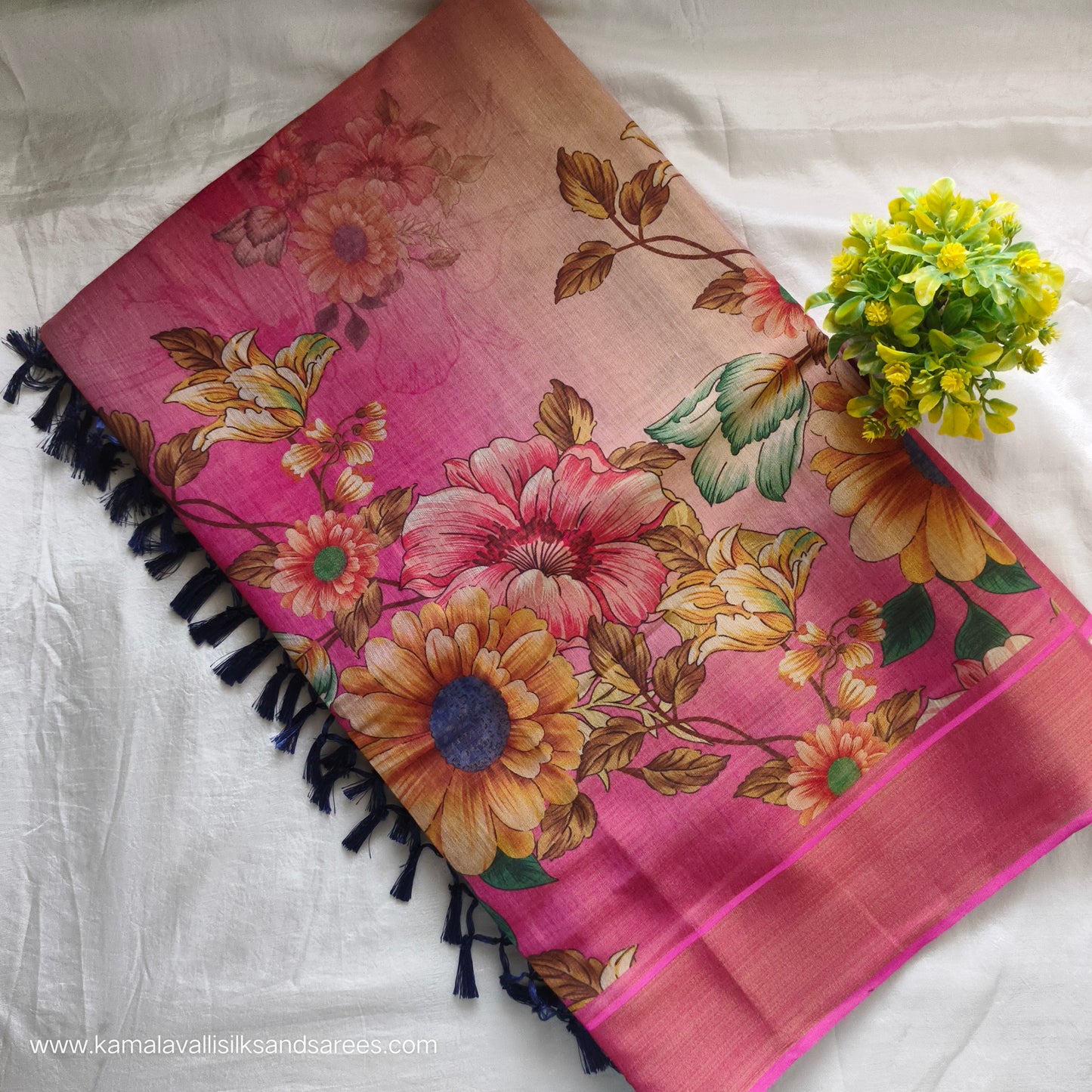 Digital Printed Tissue Linen Saree